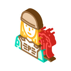 correspondent news media isometric icon vector. correspondent news media sign. isolated symbol illustration