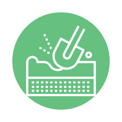 Dig ground line icon. Isolated vector element.