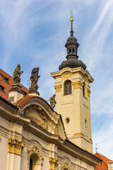 Fototapeta premium Historic jude and Simon church in Prague, Czech Republic