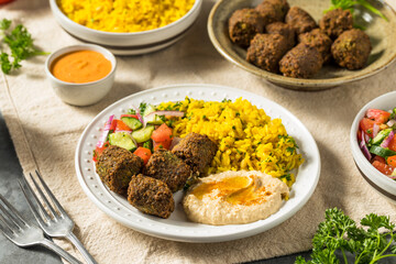 Homemade Mediterranean Falafel Plate