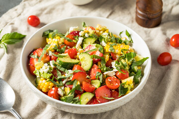 Summer Healthy Homemade Corn and Cucumber Salad