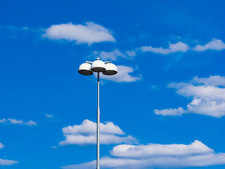 Blue Cloudy Sky with Street Light and Wind
