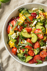 Summer Healthy Homemade Corn and Cucumber Salad