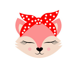 cute baby fox animal vector