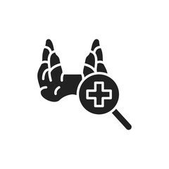 Examination thyroid gland color line icon. Isolated vector element.