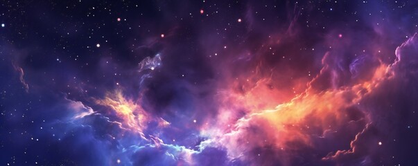 Space background with stardust and shining stars. Realistic colorful cosmos with nebula and milky way. Blue galaxy background. Beautiful outer space. Infinite universe Generative AI