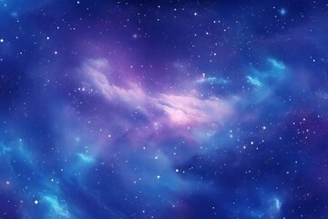 Space background with stardust and shining stars. Realistic colorful cosmos with nebula and milky way. Blue galaxy background. Beautiful outer space. Infinite universe Generative AI