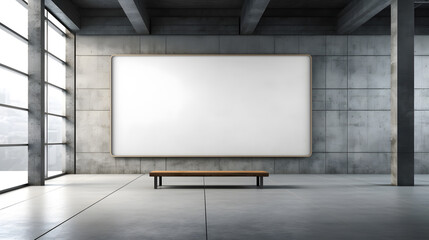 Mock up poster or canvas in modern room interior.Created with Generative AI technology.