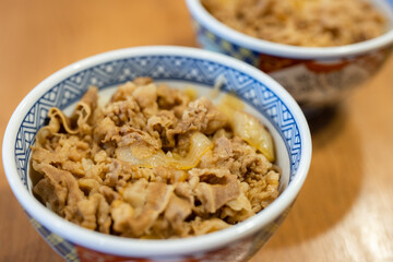 Japanese food beef rice bowl