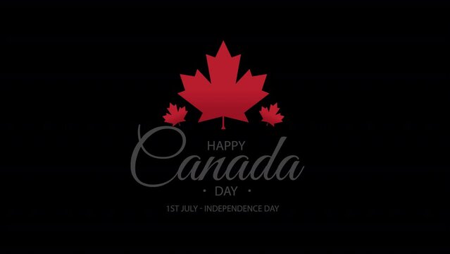 Text celebrate Canada Day with maple leaf animation. Celebration of Canada Day. 1st july. Independence day Canada. Transparent background