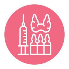 Thyroid injection treatment line icon. Isolated vector element.