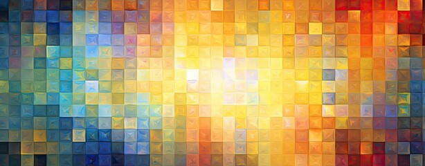 abstract masterpiece adorned with an array of vibrant squares, creating a captivating symphony of colors and shapes