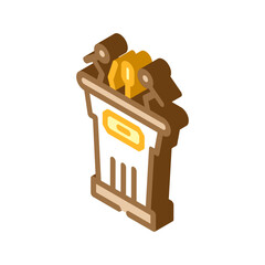 press conference news media isometric icon vector. press conference news media sign. isolated symbol illustration