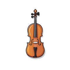 Obraz na płótnie Canvas Playful cartoon Cello sticker Illustrations in minimalist detailed style