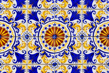 Tiles pattern on wall in Petropolis, Rio de Janeiro, Brazil