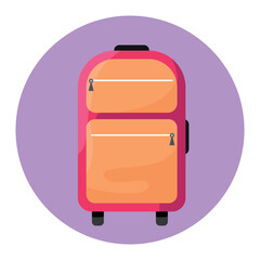 Packed suitcase on white background