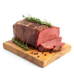 Beef brisket meat isolated on white background. Generative AI