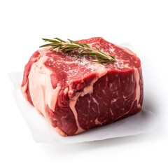 Obraz premium Beef chuck meat isolated on white background. Generative AI