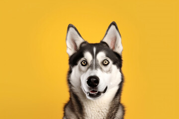 Fototapeta premium Portrait of a dog on a colorful background -Generative AI
