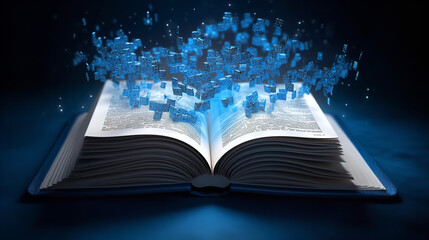 Fototapeta premium open book with glowing lights