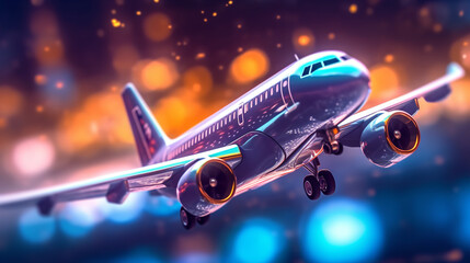 airplane on the sky background