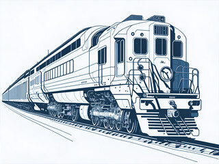 Train drawing. AI generated illustration