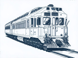 Train drawing. AI generated illustration