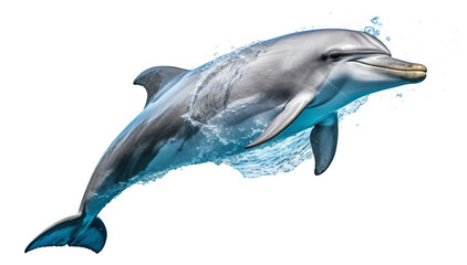 Dolphin isolated on the transparent background PNG. AI generative.