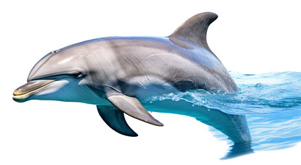 Naklejka premium Dolphin isolated on the transparent background PNG. AI generative.
