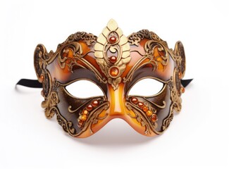 Carnival mask isolated on white background created with Generative AI technology.