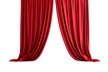 Red Curtains on transparent background png - obrazy, fototapety, plakaty