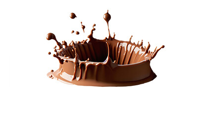 Sharp Focus of Chocolate Splash with Milk Spin or Pouring Dynamic Mixing for Hot Drink for food photography, food styling, food presentation, advertising, branding, graphic design, web design, banner,