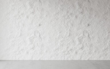 Texture of a plastered white wall, concrete floor. Imitation of the texture of stone and cement on the wall. Empty room with texture wall for decor and photo. Background layout