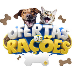 Fototapeta premium OFERTAS DE RAÇÕES PET SHOP SELO 3D 