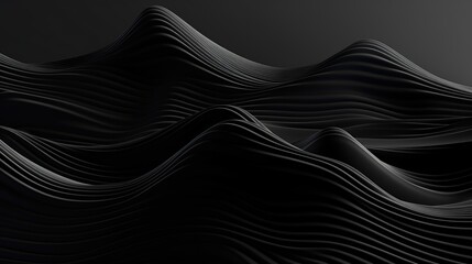 Black 3 d background with wave A professional photography should use a high - quality Generative AI