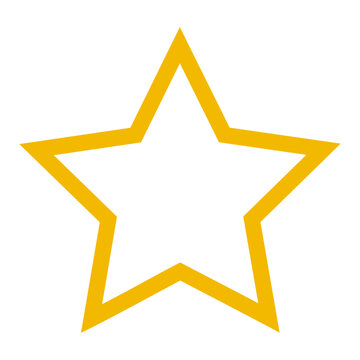 recommend clip art: Gold star isolated on white background. Yellow outline in the shape of a star. Vector illustration.