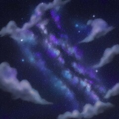 Clouds at Night: Atmospheric Illustration of Clouds in the Dark Sky AI-Generated
