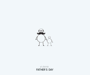 Happy Father's Day Drawing illustrations. Father and Child. Father's Day concept.