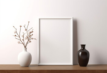 Empty picture frame on the wall