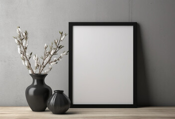 Empty picture frame on the wall