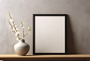 Empty picture frame on the wall