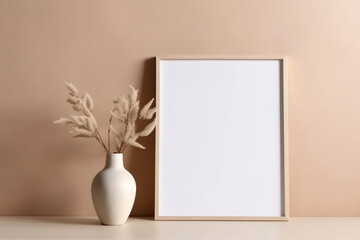 Empty picture frame on the wall