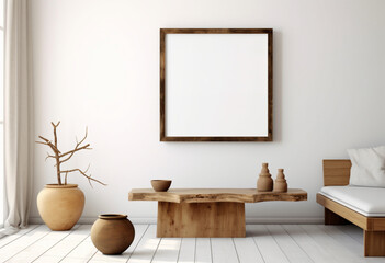 Empty picture frame on the wall