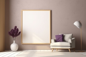 Empty picture frame on the wall