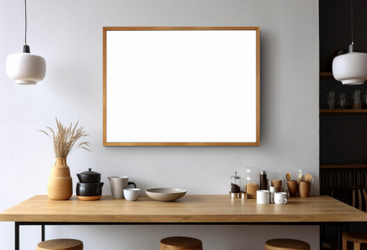 Empty picture frame on the wall