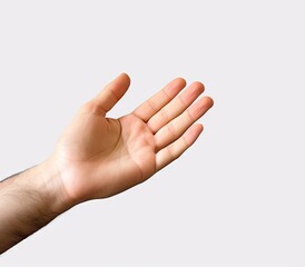 hand gesture isolated on white background created with Generative AI technology.