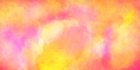 Abstract style illustration with bright gradient clouds. Gradient. layout with a cloudy landscape in yellow, pink, lilac shades.