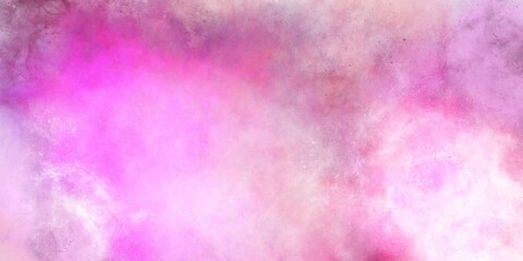 Bright universe and glowing nebula with star dust effect. Pink, lilac, gradient abstract background. Fantastic sky.