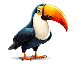 Toucan isolated on white created with Generative AI technology.