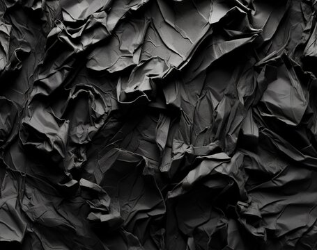 Crumpled and folded black paper texture images for background logo design